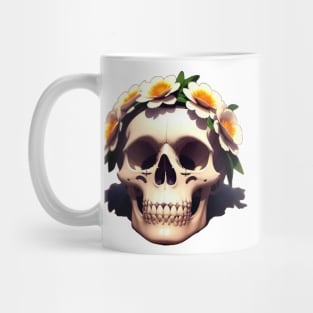 Just a Scull With Flowers Mug